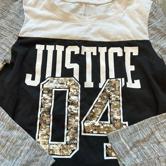 Justice active Long sleeve top shirt girls size 8 - Picture 2 of 5